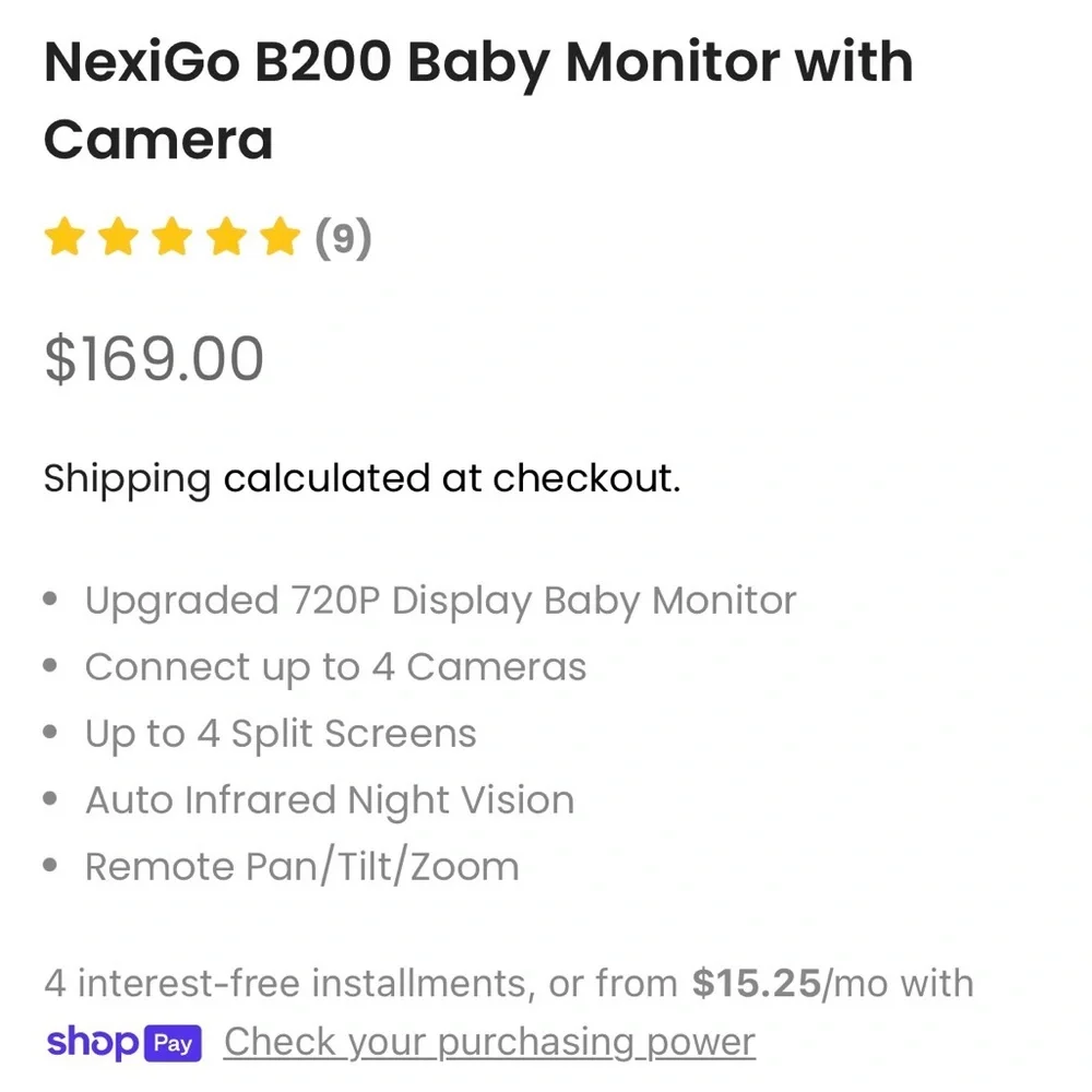 NexiGo B200 Baby Monitor with Camera - Blue - New in Box